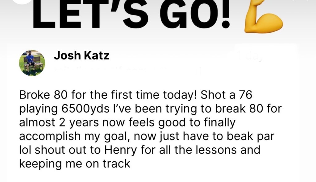 Henry Fall Phoenix, Arizona golf lessons testimonial and review.