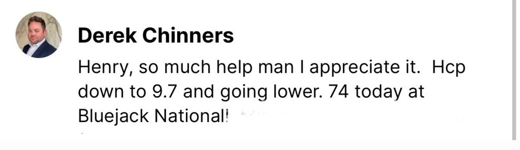 Henry Fall golf lessons testimonial and review.